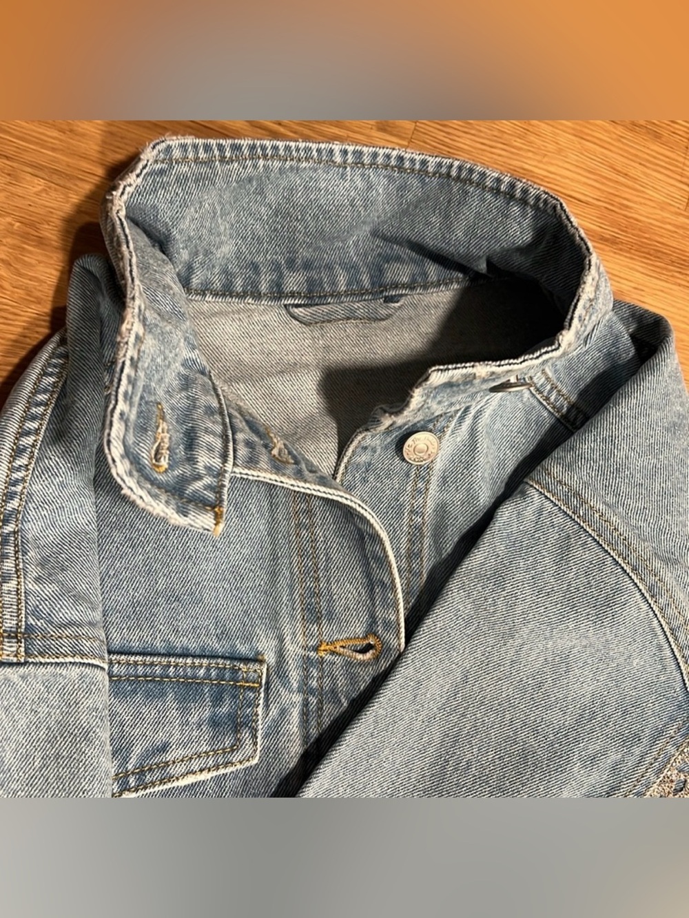 FREE PEOPLE Rhinestone Fringe COMET Denim Bomber Jacket - Picture 11 of 16